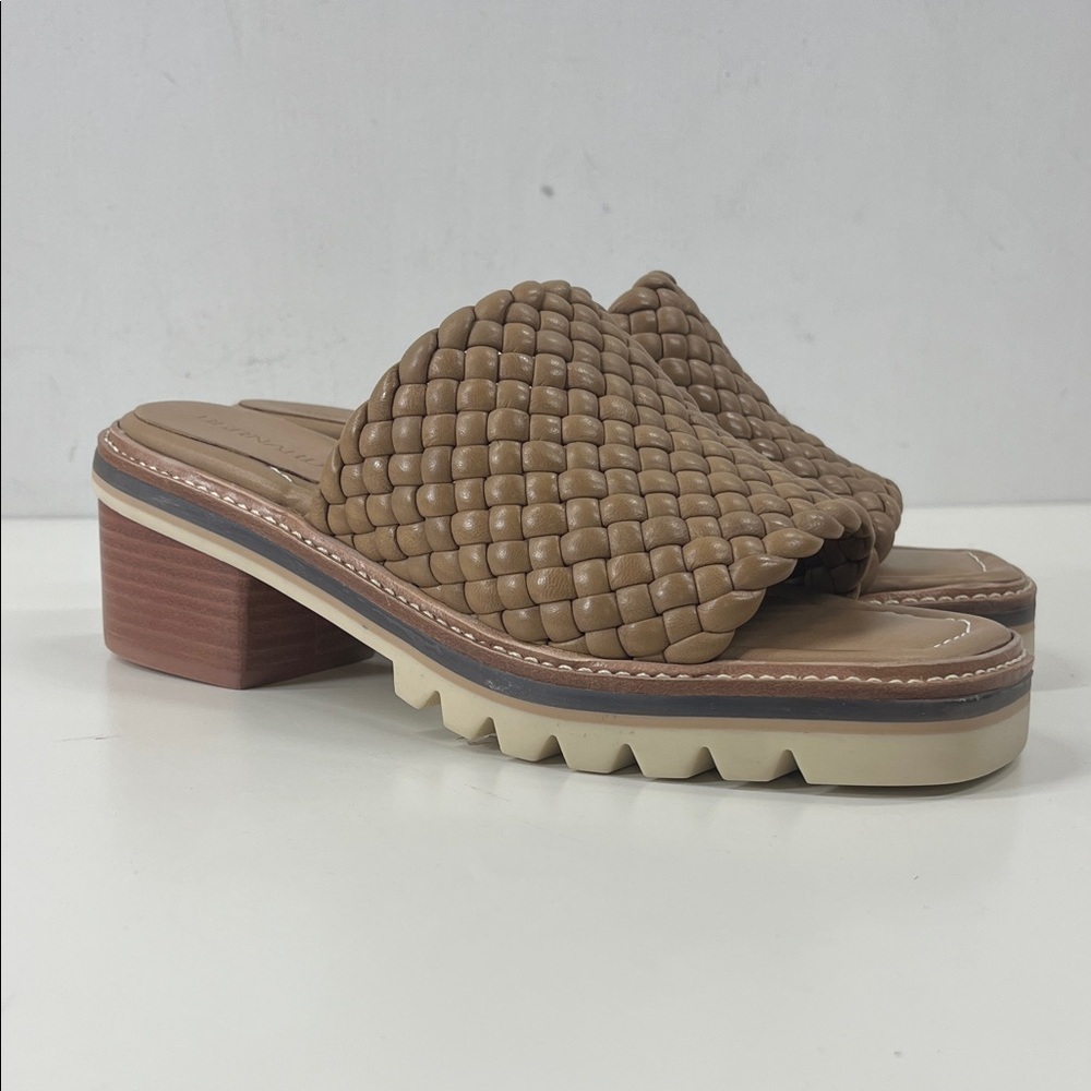 New Bernardo Sylvie Woven Lug Mules in Sand Glove Beige Size 8 - Picture 3 of 11